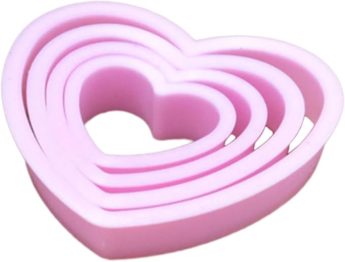 Cortadores de galletas en forma de corazón, molde de galletas prensable, herramienta de corte de galletas de plástico, herramienta para hornear pasteles, fácil de limpiar, sello de galletas, pan