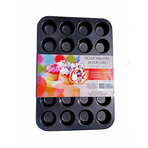 Molde Mini Cupcake Antiadherente 24 cav