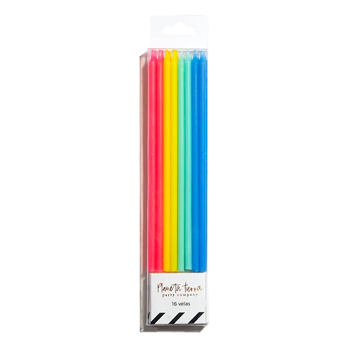 Velas de Colore Arcoíris 16 pz