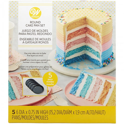 Juego Molde Redondo 5 Capas Pastel 6” (15.24X1.90 cm) Wilton