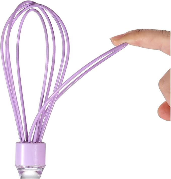 Batidor de Globo Silicona color pastel, mango transparente