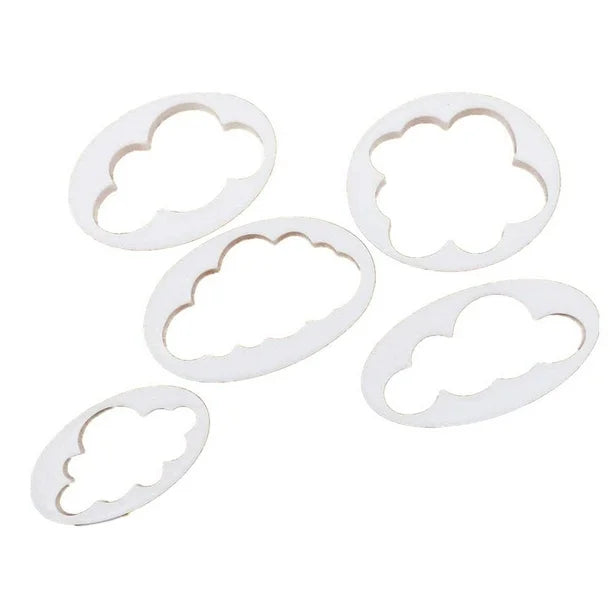 Cortador de fondant de nubes, molde de plástico para galletas y pasteles - 4 piezas de