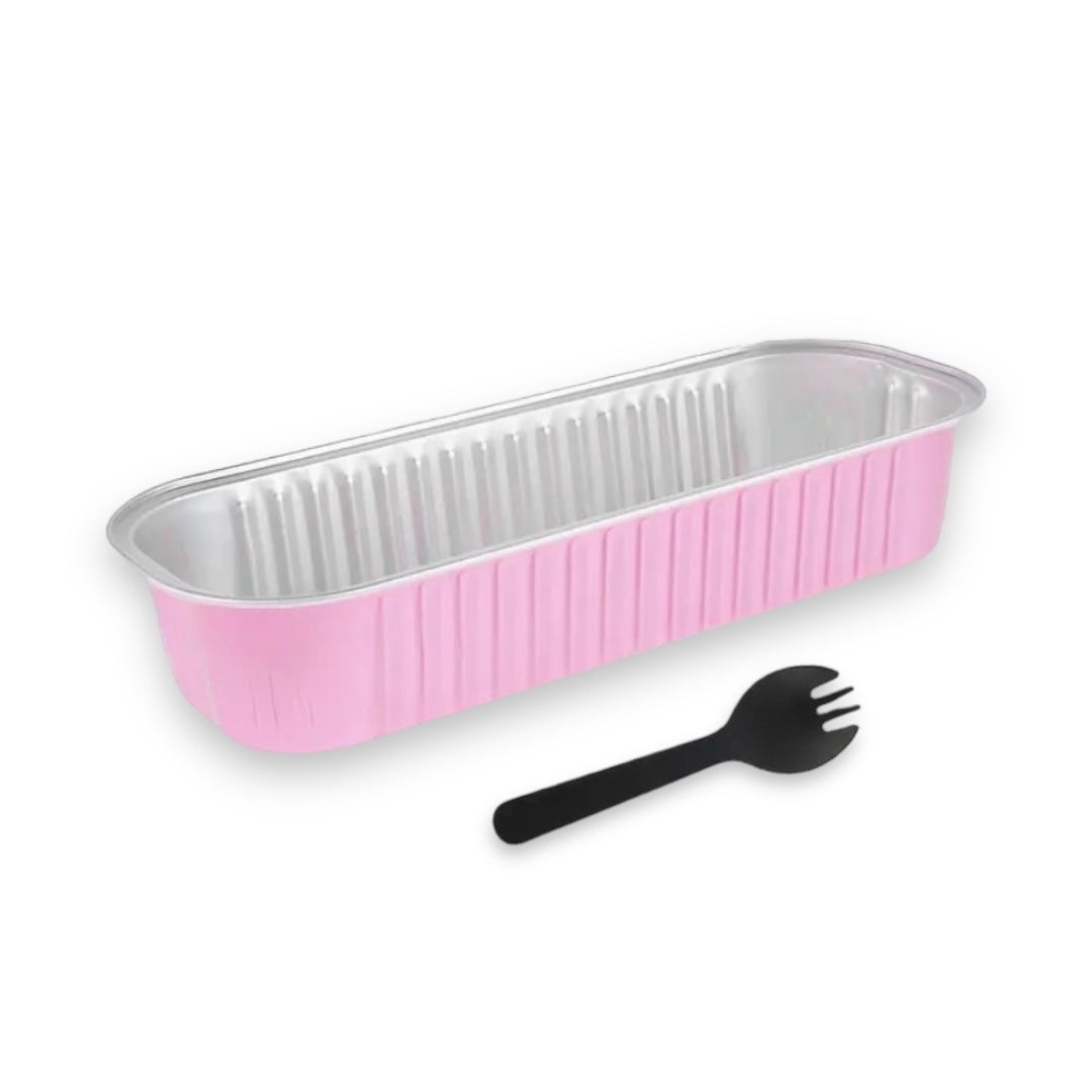 Molde rectangular aluminio 200 ml Rosa (25 juegos)