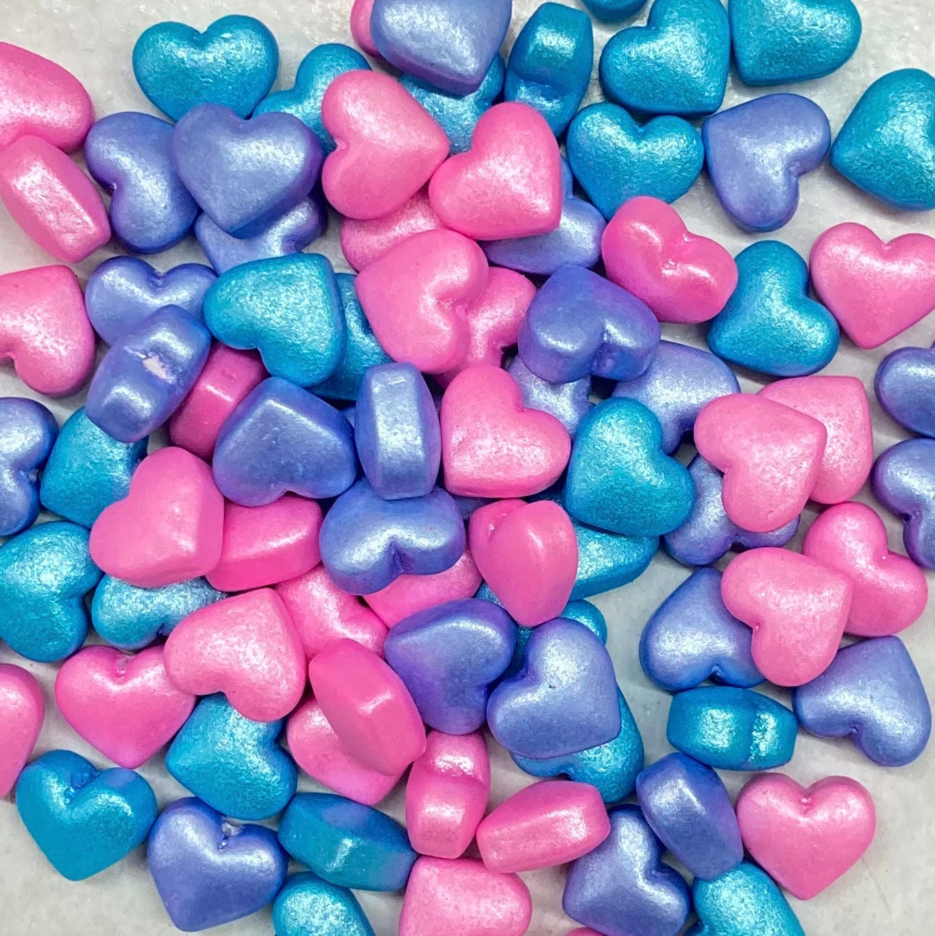 Corazón aperlado Azul/Morado/Rosa