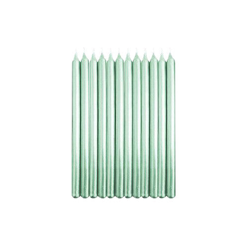 12 Velas Perlado Color Menta