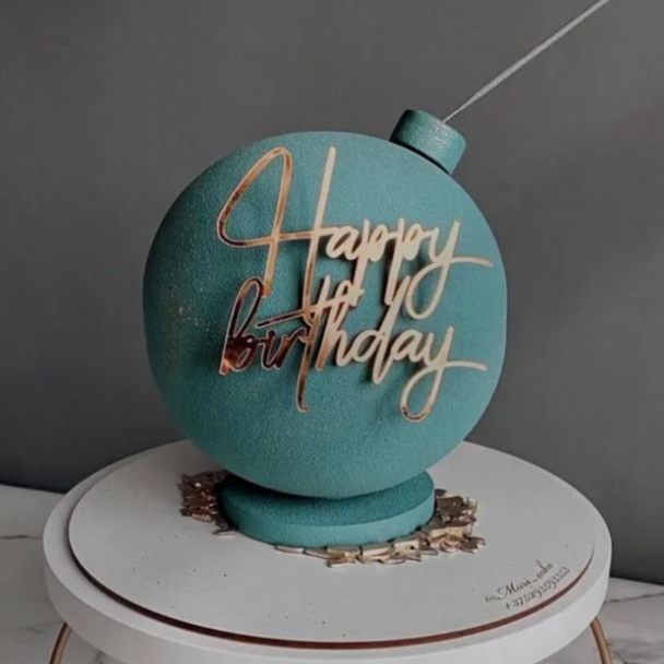 Letrero acrílico frontal "Happy Birthday" 1