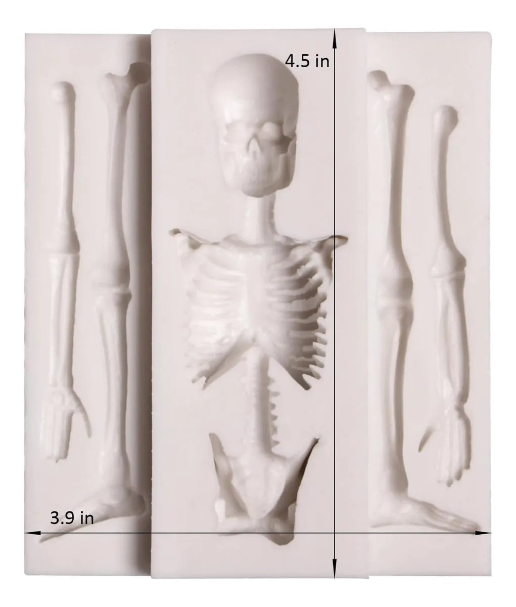 Molde de silicón esqueleto Halloween para fondant 🩻