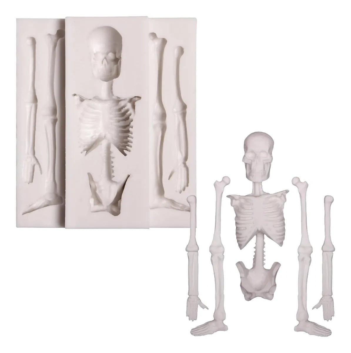 Molde de silicón esqueleto Halloween para fondant 🩻