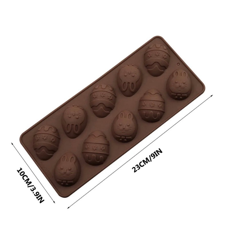 Molde de silicon huevos de pascua (10 cavidades)