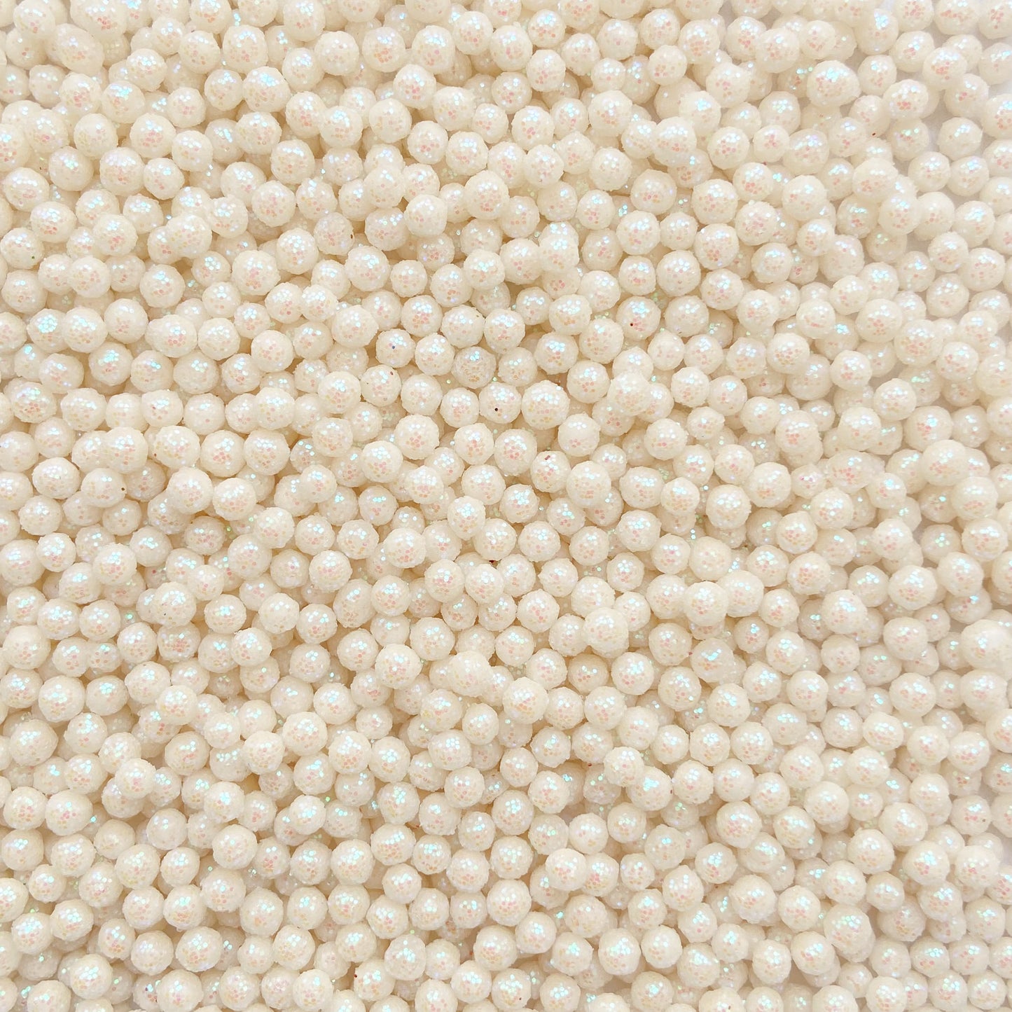 Perla Diamantada Mini Blanca Tornasol