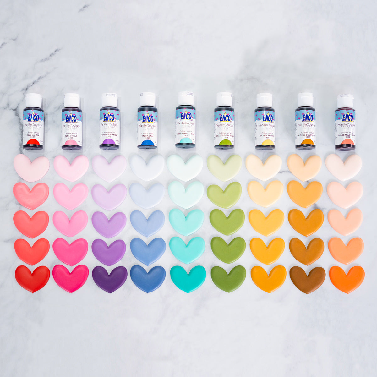 Kit 9 colores en gel Yummy Collection 40g - ENCO
