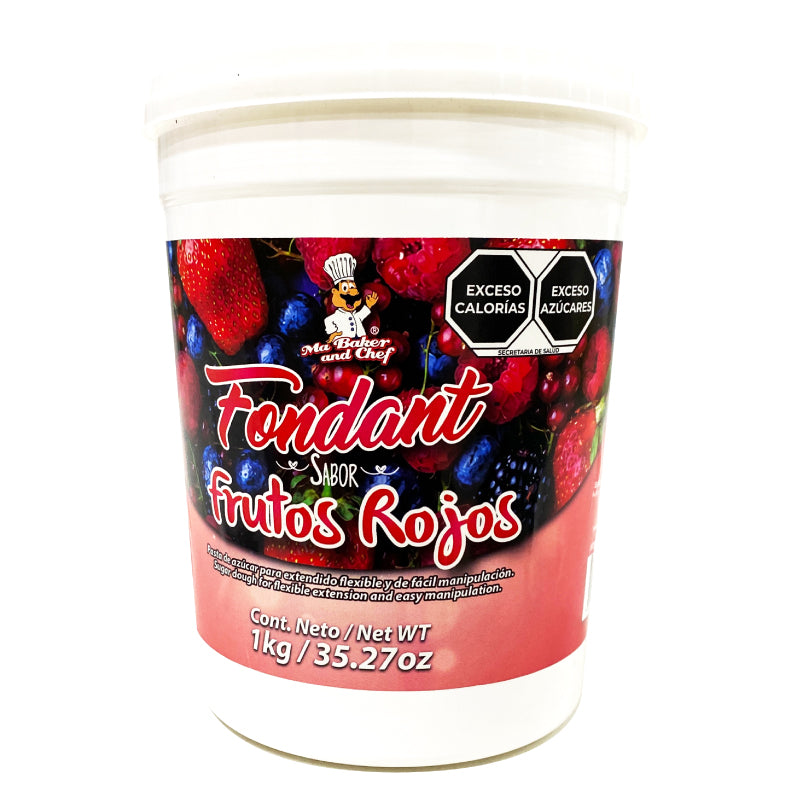 Fondant Blanco 1 kg Frutos Rojos - Ma Baker and Chef