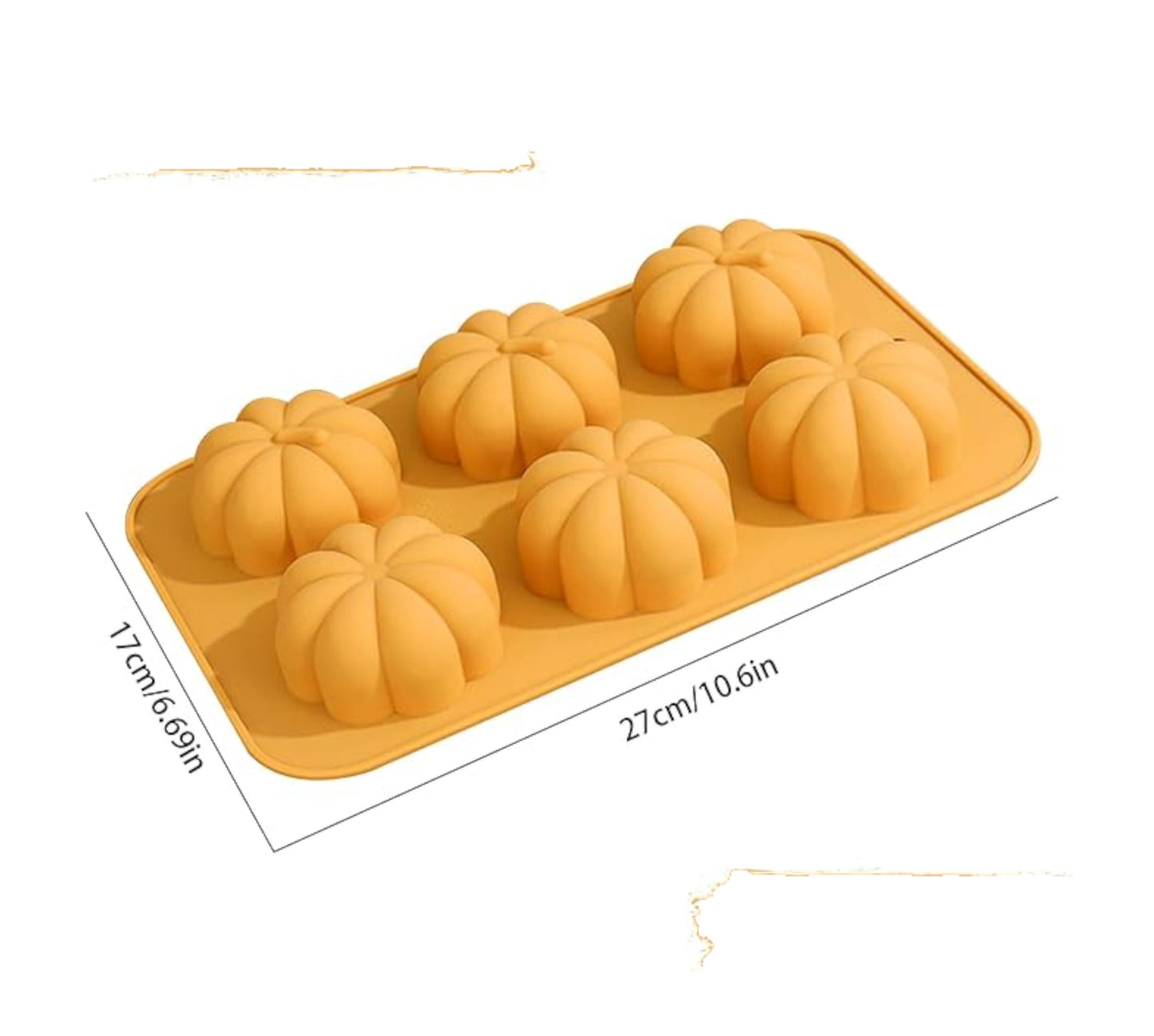 Molde de silicón de calabaza 3D 6 cavidades Halloween 🎃