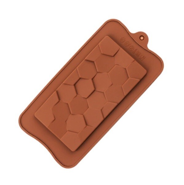 Molde Silicon Barra de Chocolate Relieve Hexagonal