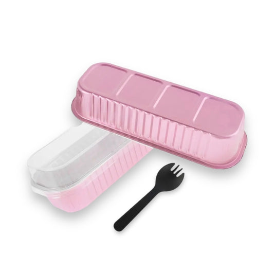 Molde rectangular aluminio 200 ml Rosa (25 juegos)