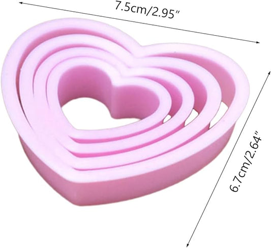 Cortadores de galletas en forma de corazón, molde de galletas prensable, herramienta de corte de galletas de plástico, herramienta para hornear pasteles, fácil de limpiar, sello de galletas, pan