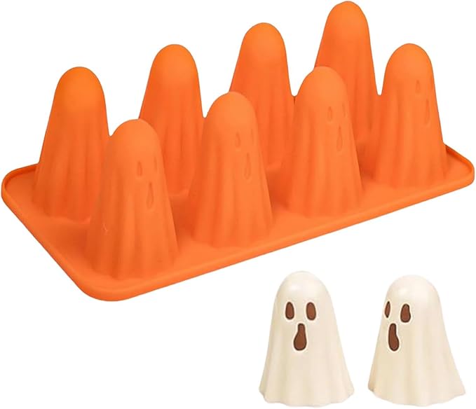 Molde de silicón de fantasma 3D 8 cavidades Halloween  👻