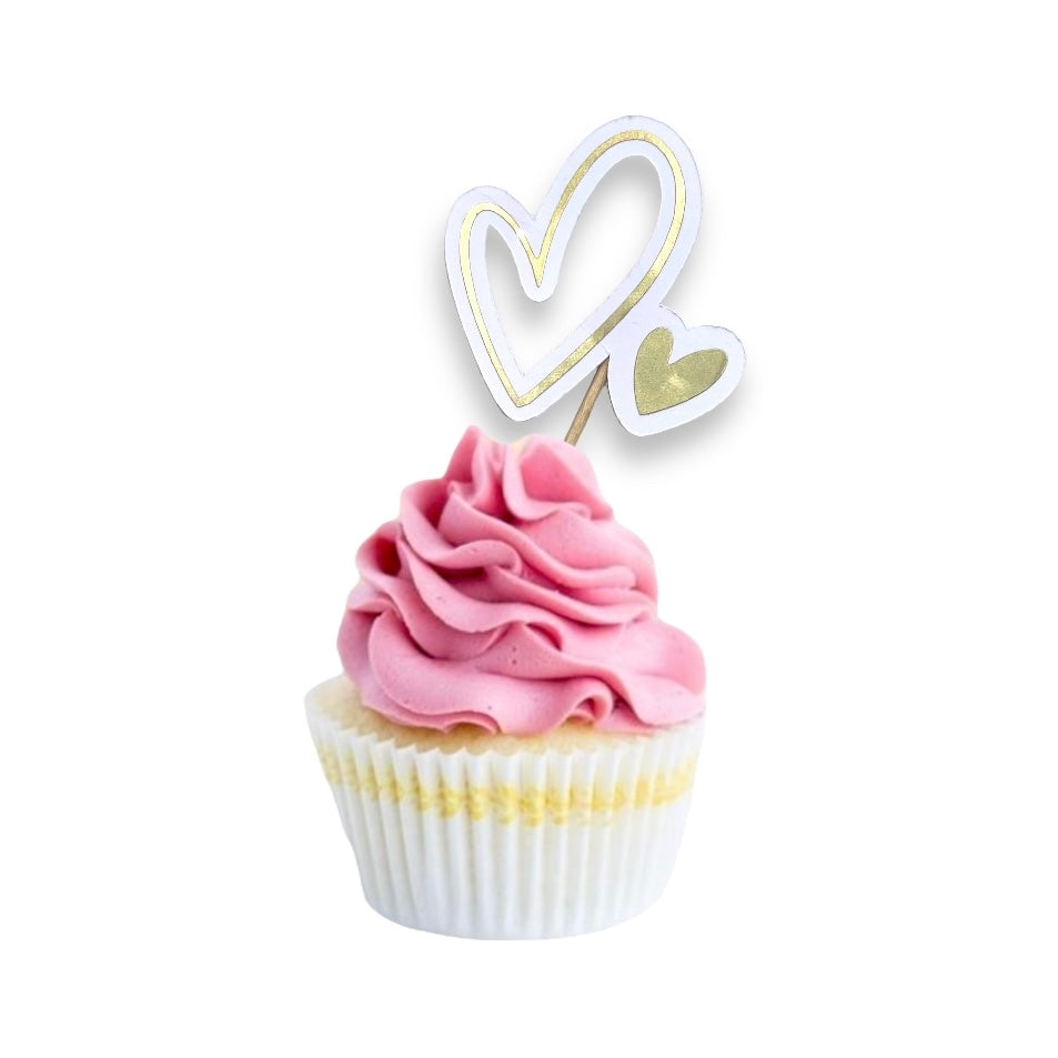 Kit Cupcake Toppers Corazón doble