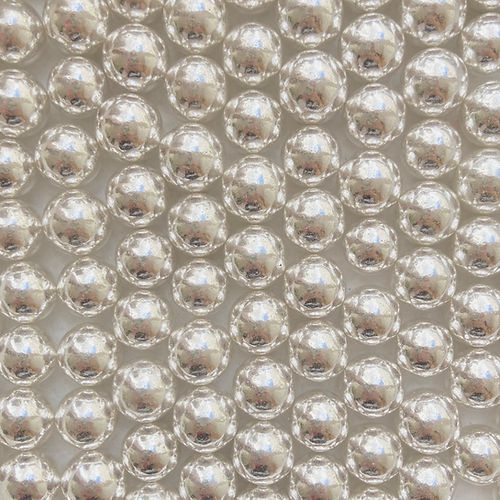 Perla Grande Metálica Plata (10mm)