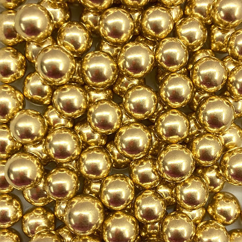 Perla Grande Metálica Oro (10mm)