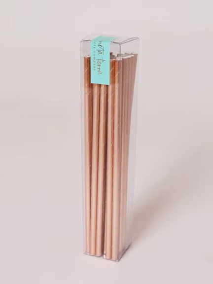 Popotes Metálicos Oro Rosado (rose gold)