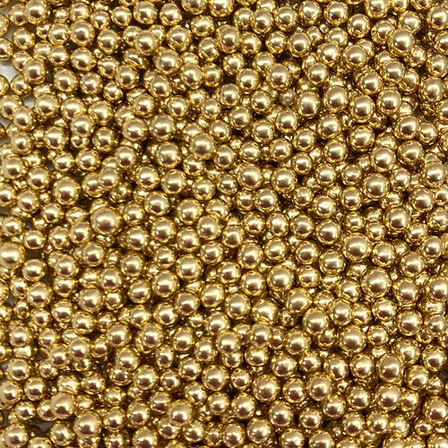 Perla Chica Metálica Oro (4mm)