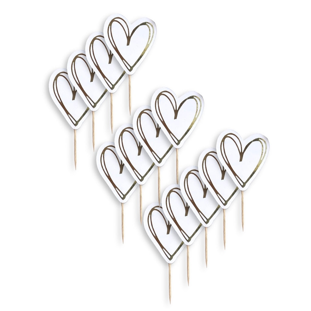 Kit Cupcake Toppers Corazón hueco