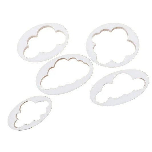 Cortador de fondant de nubes, molde de plástico para galletas y pasteles - 4 piezas de