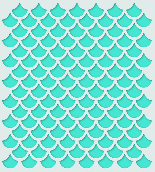 Stencil de escamas de pescado y sirena para repostería