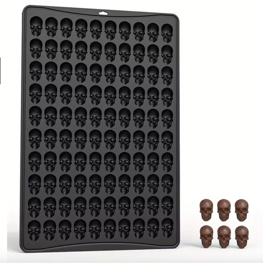 Molde de silicón mini cráneos 100 cavidades Halloween 💀