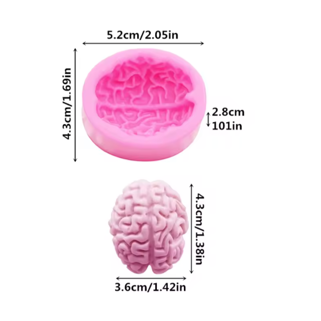 Molde de silicón cerebro Halloween para fondant 🧠