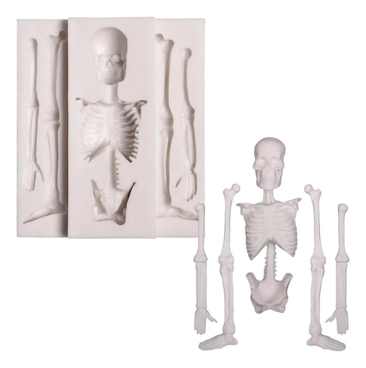 Molde de silicón esqueleto Halloween para fondant 🩻