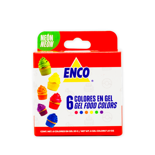 Kit 6 colores en gel 20g "Neón" - ENCO