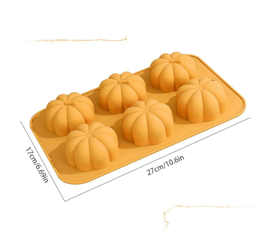 Molde de silicón de calabaza 3D 6 cavidades Halloween 🎃